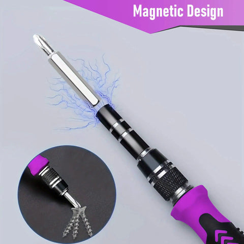 115 In 1 Precision Screwdriver Set With Pro Grade Magnetic Bits Including Torx Triwing Phillips Pentalobe And More shown with magnetic force