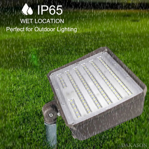 Outdoor LED Flood Light 100W With Dusk To Dawn Photocell, 13000 Lumens Beast Bright, IP65 rated for wet conditions, knuckle mount