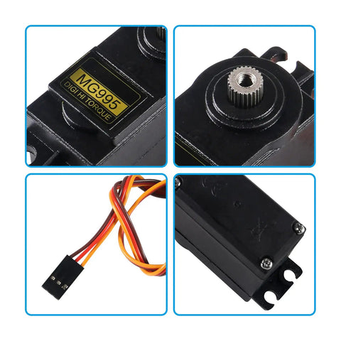 MG995 Six Pack Micro Servo 180 Degree Metal Gear Waterproof Digital Beefed Up High Speed Torque Servo Motor details