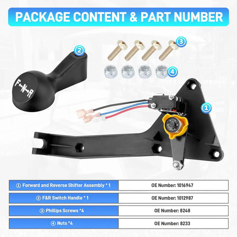 Forward And Reverse Shifter Assembly With Handle For 1992 Up Club Car DS Gas Golf Cart Replacement OEM 1016947 parts display