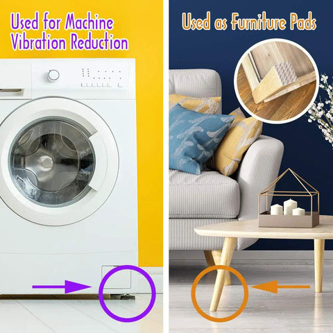 Multipurpose Rubber Sheet For Shoe Soles And Heel Repair And Furniture Pads 0.08 Inch Thick 21.5 By 14.5 Inch Vibration Dampening shown used as machine vibration reduction and furniture pads