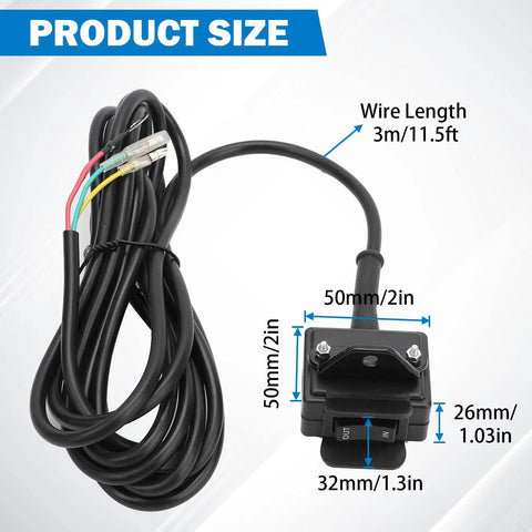 Dimensions of 12V Winch Switch With Mounting Bracket For ATV UTV Handlebar Winch Control Rocker Thumb Switch Replacement 1500-6000 Lb 4x4