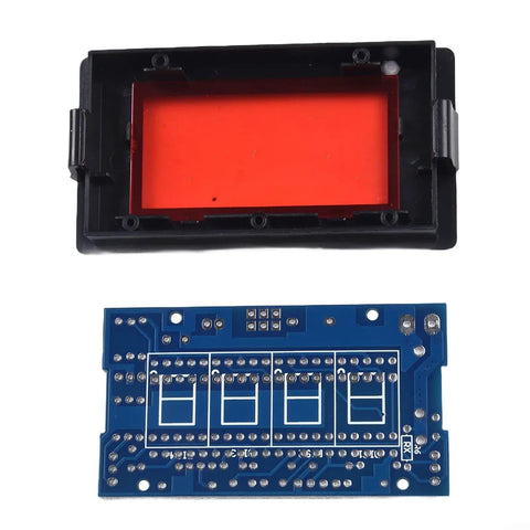 Digital Voltmeter Module DIY Kit For 5V DC Systems, 0-20V And 0-200V Readout, red display frame and PCB board