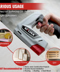 Top Tier 2 In 1 Cordless Electric Staple Gun And Brad Nailer Combo For Quick Woodworking and Home Fixes. Handheld design shown for upholstery.  