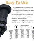 Top Shelf M12 Ball Nose Spring Plunger With Self Locking Adjustment Knob demonstrating usage and locking mechanism details.