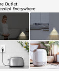 Twenty Pack Tamper Resistant Electrical Outlets With Built In Warm Led Night Light And Quick Charge Usb C And A, in various settings.