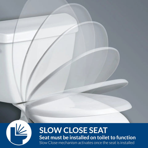 Gentle Slow Close Elongated Toilet Seat With Quick Release White Hinges For Hassle Free Bathroom Refresh Durable Smooth Wipe Clean Surface Super Quiet Everyday Essential Pick
