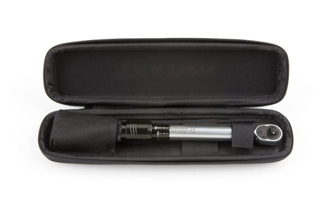One Quarter Inch Drive Dual Direction Click Torque Wrench Ten To One Hundred Fifty Inch Pounds Range Includes Zipper Case And Manual