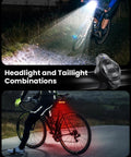 Cyclist using Wireless Remote Bike Light Set With Front Headlight And Rear Taillight, Turn Signals, Brake Light, Alarm Horn