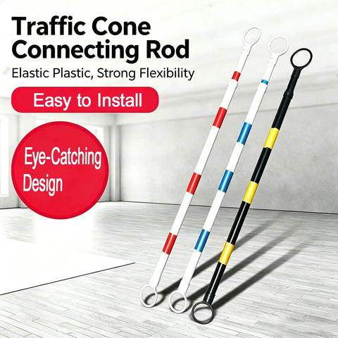 Slick Telescopic Cone Bar For Job Sites And Street Block Parties Smooth Retractable Plastic Lane Divider Adjustable Traffic Pole Extends To Six Feet No Sweat Setup Crowd Control Gear Included