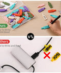 Large Size Cable Cord Labels For Wire Organization And Identification No Tape Or Twist Ties Needed Easy To Write On For Computer Cords Power Strips Charging Cables And More Durable Clear Adhesive, colorful hook-and-loop cable tags