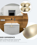 Half Circle Zinc Alloy Door Handles And Drawer Pulls In Dope Brushed Metal Finish Set Of Four Easy Install displayed on cabinet