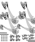 Heavy Duty Soft Close Lid Support Hinges Four Pack For Lift Up Cabinet Doors And Toy Box Lids Right And Left Mount Zinc Alloy Satin Nickel Finish Adjustable 75 90 And 110 Degree Angles Includes Allen Wrench And Screws
