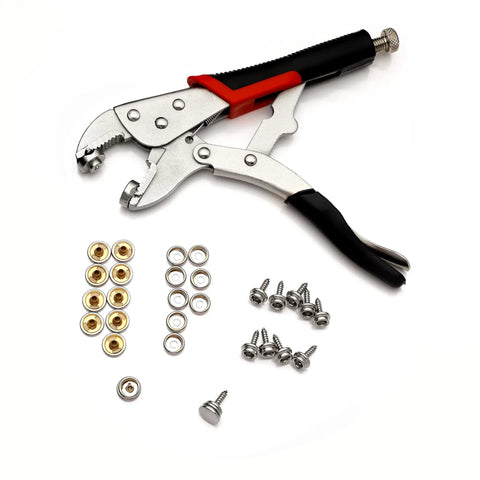 Heavy Duty Snap Setter Pliers Kit For Marine Snap Rings And Boat Cover Installation, Canvas Tarp Repair Tool Set with snaps