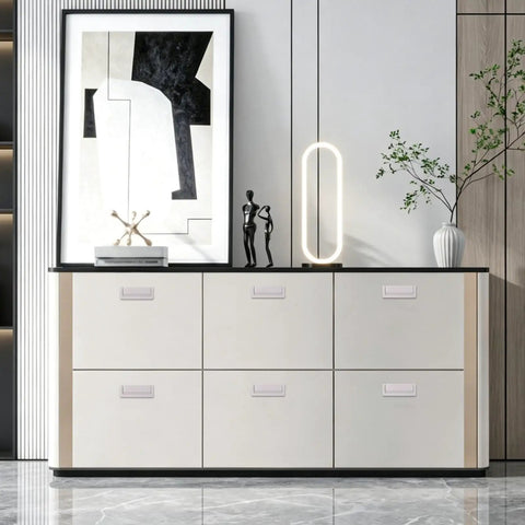 4 Pack Flush Ring Hidden Drawer Pull Handles for Cabinets and Closets in modern interior setting with artwork and decor