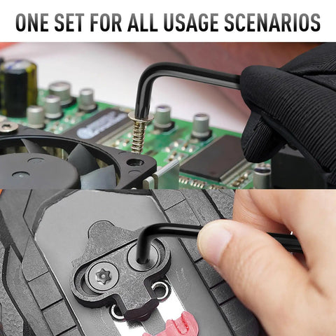 Using 25-Piece Folding Allen Key Set 3-Pack SAE And Metric Hex Keys on electronics and bike maintenance