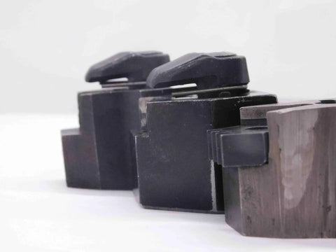 Three Piece Lathe Turning Tool Holder Set Featuring One Inch Square Shank And A No Nonsense Build, side view detail of sturdy tools.