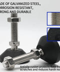 4 Pack M12 Adjustable Leveling Feet For Furniture, 2 Inch Diameter Swivel Levelers, Heavy Duty Foot Levelers, Anti Slip Rustproof