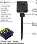Diagram of the power switch and solar panel for Water Drop Solar String Lights 2 Pack Outdoor Waterproof 41.6Ft Total Length 60 LED.