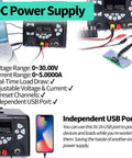 Three In One Hot Air Rework Soldering Station With DC Power Supply 30V 5A PID Temperature Control, USB port shown