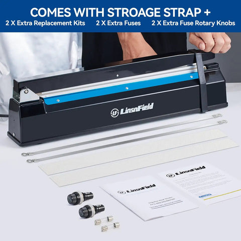 Heavy Duty 8 Inch Impulse Bag Sealer With 2 Mm Seal Width Pro Grade Heat Sealing Machine Includes Extra Replacements And Fuse