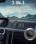 All In One Marine Power Panel With USB PD3 And Dual QC3 Ports 150W Lighter Socket Voltmeter in car interior with toggle switch