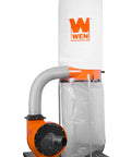 Powerful Woodworking Dust Collector, 1300 CFM, 14 Amp Motor, 5-Micron Filtration, 50-Gallon Collection Bag, Dual 4-Inch Inlets, Mobile Base