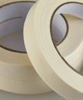 Close-up of Masking Tape Pack 10 Rolls, 0.75 Inch by 55 Yards, Beige and White General Purpose Tape