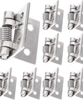 10 Pack Stainless Steel Self Closing Door Hinges With Built In Strong Spring For Electric Cabinet Doors 1 Inch Small Heavy Duty Hinges Silver With Brushed Finish Durable Construction And Smooth Self Closing Action For Cabinets