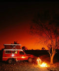 Emergency Fire Starter Pouches For Camping And Outdoor Adventures, Eco Friendly Granulated Fuel, scene with camping fire and tent