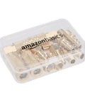 Amazon Basics 14-piece brass air fittings kit with 1/4-inch NPT quick-connects in a clear plastic case