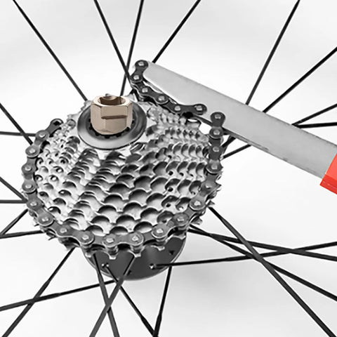 All In One Bike Cassette Tool Set Pro Grade With Chain Whip And Freewheel Lockring Removal In Use On Bicycle Sprocket