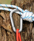 Six Pack 3 Inch Aluminum Carabiner Clips Keychain Hooks Silver Lightweight Durable for Everyday Carry and Key Fob Gear