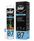 Clear Aquarium Silicone Sealant For Glass Tanks With High Elasticity Fish Safe And Solvent Free Ozone Resistant Transparent 10.14 Fl Oz Great For Sealing Up Aquariums And Tank Repairs in a tube with packaging