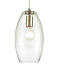 Ebbtide 6 Inch Wide 1 Light Mini Pendant With Satin Nickel Finish And Clear Glass Droplet Shade slick steel pendant lighting
