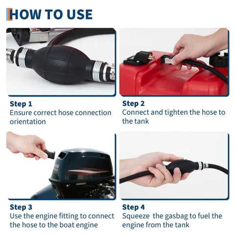 How to use guide for 3 Gallon Marine Portable Gas Tank for Outboard Boats With Line I Shaped Handle Easy to Carry Transfer Tank