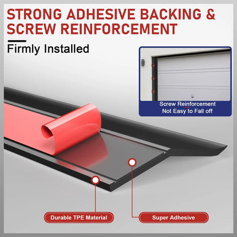 23 Ft Garage Door Weather Stripping Kit Top And Sides Heavy Duty TPE Seal Weatherproof Insulation Easy Install shown in close-up