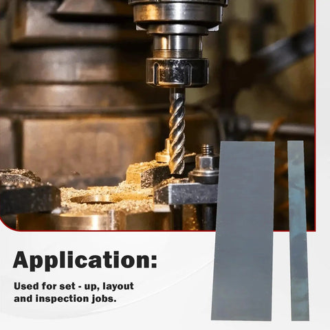 20 Pair 1/32 By 6 Precision Parallel Block Set, Hardened Alloy Steel, shown in use on milling machine for machinist work
