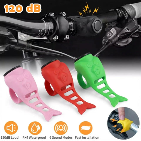 Loud As Heck 120dB Bike Horn With 4 Ringtones And 5 Volume Settings, Weatherproof USB-C Rechargeable Battery, Easy Install For Mountain Bikes, Scooters, Ebikes And Go Karts, The Go-To Safety Alarm For City Streets
