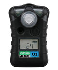 Front view of black Single Gas Detector For Oxygen O2 Range 19.52% To 23.0%, LCD display, handheld monitor with rugged design