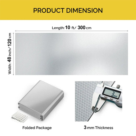 Premium Reflective Window Film Roll 48 By 10 Feet Aluminum Foil Thermal Insulation with 3mm thickness for effective use.