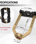 Universal CV Joint Puller and Propshaft Separator Tool dimensions and specifications with gold finish.