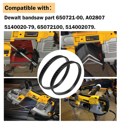 Replacement 6 Inch Bandsaw Tires 1/2 Inch Wide For Dewalt DWM120 DCS374 DW328K And Porter Cable shown with compatible models