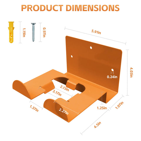 Dimensions of Heavy Duty Garage Tool Organizer Wall Mount Hanger For Weed Eaters Trimmers And Hedge Trimmers 2 Pack