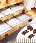 Premium 8 Pack Drawer Slide Replacement Kit Featuring Smooth Roller Tracks Heavy Duty Plastic Guides complete with screws in dresser.