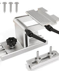 Adjustable Bench Grinder Tool Rest Sharpening Jig for 6 and 8 inch grinders with beveled sliding blade holder for chisels and knives.