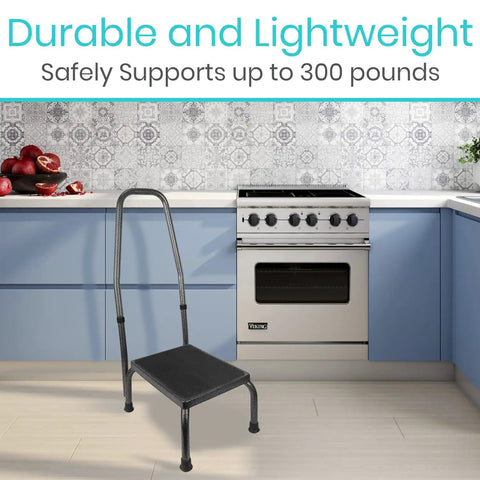Step Up Stool With Handy Grip For Seniors And Adults Heavy Duty Bariatric Metal Bedside Bath Stool Up To 300 Pounds in a kitchen