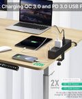 15 Outlet Desk Clamp Power Strip With Widely Spaced Outlets And 6 Ft Flat Plug Surge Protector on desk with charging devices
