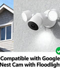 Rock Solid 10 Pack Stainless Steel Mounting Screws For Google Nest Cam Floodlight installed on exterior wall.