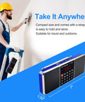 All In One Digital FM Radio Speaker MP3 Player With USB Drive And TF Card Support LED Display Sleep Timer Blue Finish